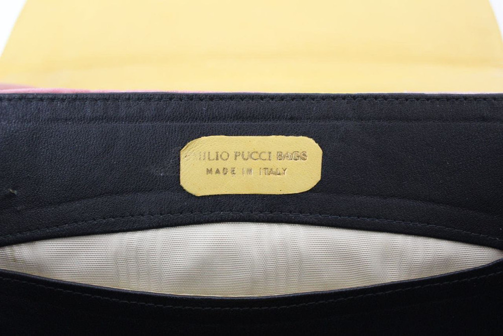 Vintage Emilio Pucci 1960s Velvet Handbag with Yellow Frame