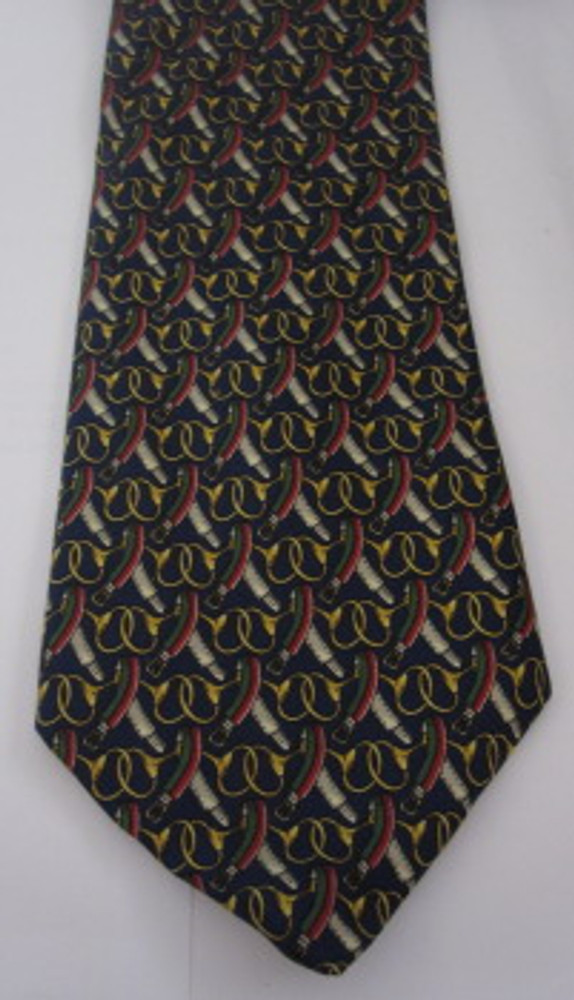 Brooks Brothers navy blue equestrian themed tie