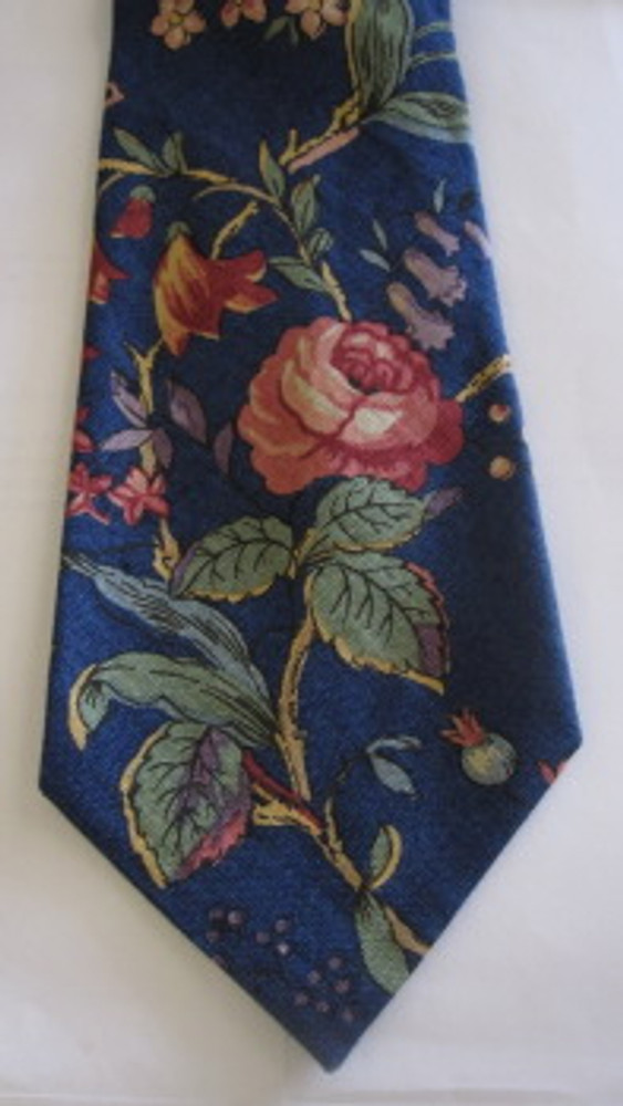 Ralph Lauren blue linen floral tie