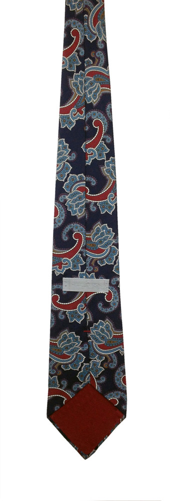Vintage 1980s Halston Navy Blue Paisley Tie
