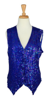 Vintage Blue Sequins Vest