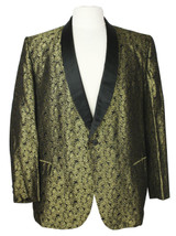 Vintage Gold and Black Brocade Smoking Jacket