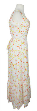 Vintage Lilly Pulitzer 1960s White Maxi Dress with Orange & Yellow Tulips