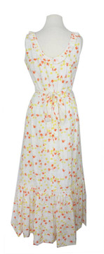 Vintage Lilly Pulitzer 1960s White Maxi Dress with Orange & Yellow Tulips