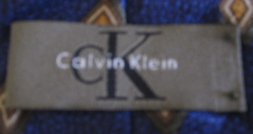 Calvin Klein blue and yellow diamond tie