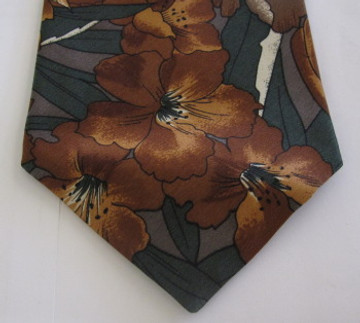 Karl Lagerfeld Brown & Green Flower Tie