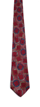 Vintage Guy Laroche Red Abstract Print Tie