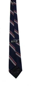 Vintage Lanvin Navy Blue Striped Tie