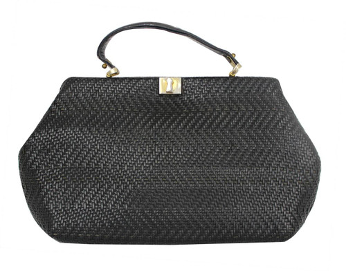 Vintage Roberta di Camerino 1960s Black Woven Bag