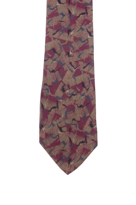 Charles Jourdan Burgundy Abstract Tie