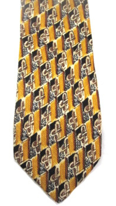 Ermenegildo Zegna Yellow & Brown Diagonal Tie