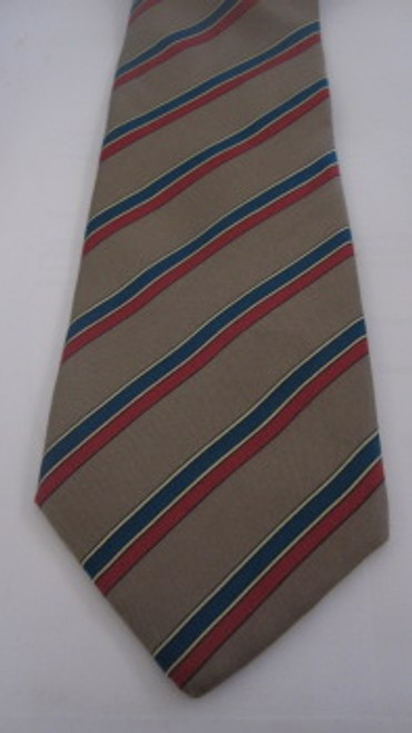 Givenchy Red & Teal Diagonal Stripe Tie