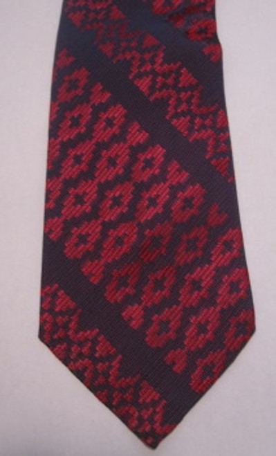 Indigo & Red Brocade Vintage Tie