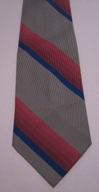 Pink, Blue and Gray Retro Striped Tie