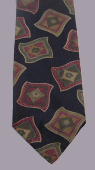 Ted Lapidus charcoal gray tie with scarf pattern