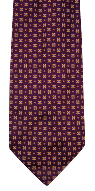 Battistoni Bordeaux Silk Floral Tie