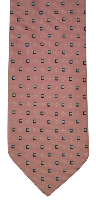 Ermenegildo Zegna Pink, Navy & White Square Tie