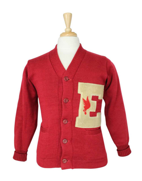 Vintage O'Shea 1940s Red Collegiate Cardigan