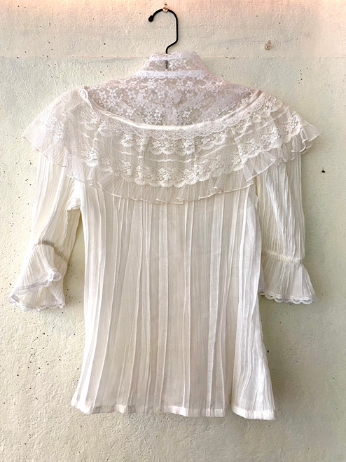 Vintage Gunne Sax White Lace Top Size Small