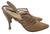Charles Jourdan Bronze Strappy Slingback Heels Size 8.5