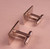 Silver rectangle cuff links with striped design