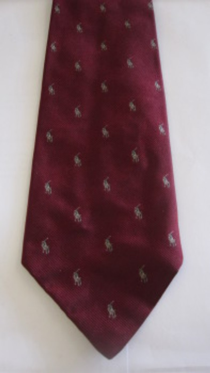 Ralph Lauren maroon logo tie