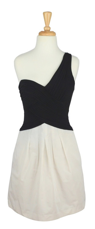 bcbg black and white dress