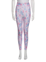 LoveShackFancy x Bandier Pink Floral High-Rise Leggings Size Small