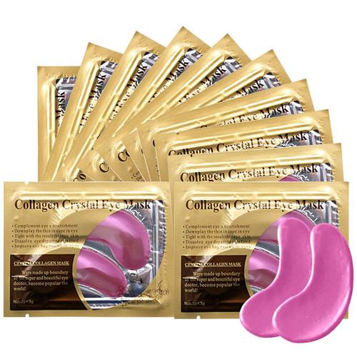 Pink Collagen Eye Mask, 30 Pairs Crystal Gold Under Eye Patches For Pu