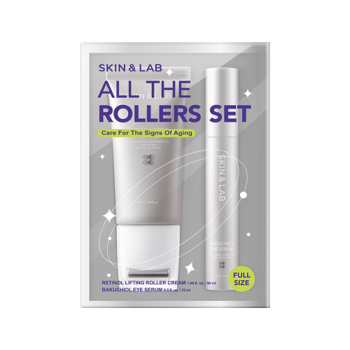 [SKIN&LAB] Anti-aging Rollers Duo Set, includes Bakuchiol Eye and Reti