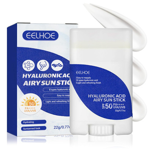 Hyaluronic Acid Sun Stick,Watery Lightweight Sunscreen Stick for Face,