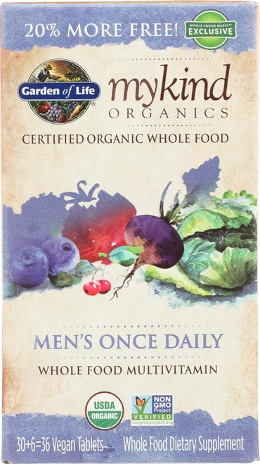 GARDEN OF LIFE Organic Mykind Men's Once Daily Multi, 36 CT