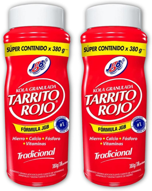 Kola Granulada Tradicional - pack de 2 Tarrito Rojo de 380 gramos - Suplemento Multivitamínico Sabor Tradicional - Mejor