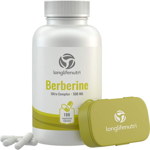 Berberine Supplement 500mg HCL Extract | 180 Vegetarian Capsules | Made in USA | 1000mg Per Serving | Dihydroberberine P
