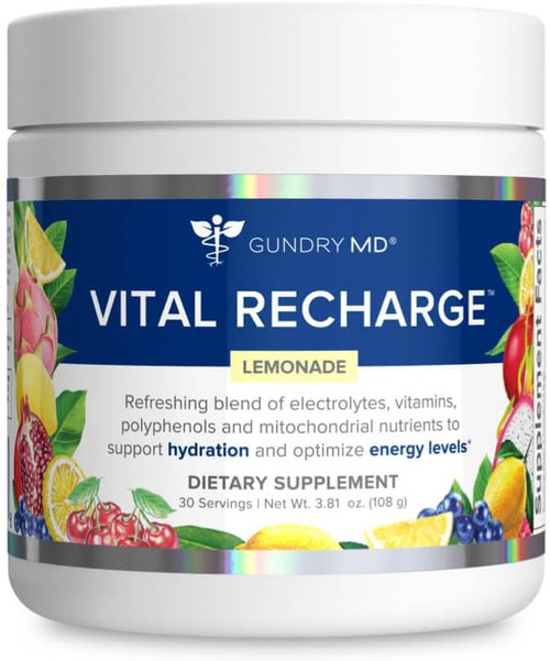 Gundry MD Vital Recharge Supplement Powder - Advanced Energy Formula with Electrolytes - Supports ATP Supply - 30 Servin