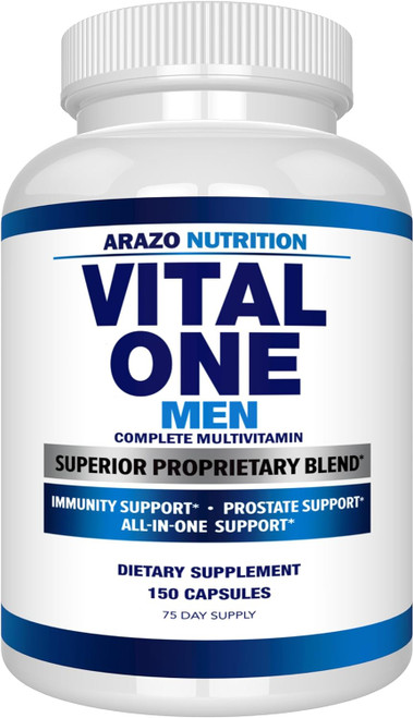 Arazo Nutrition Vital One Multivitamin for Men  Daily Wholefood Supplement - 150 Vegan