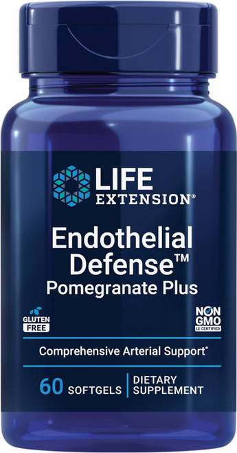 Life Extension Endothelial Defense Pomegranate Plus  Pomegranate Seed, Flower And Fruit Extract Formula Supplement for
