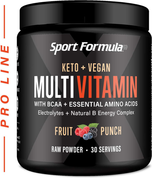Multivitamin Powder - Drink Mix for Men Women BCAA Amino Acids Wont Upset Your Stomach - Keto Vegan Multivitamin Fruit