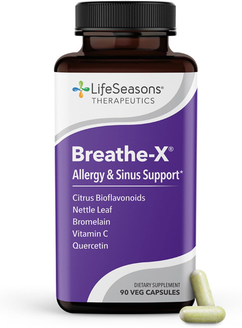 Breathe-X - Allergy & Sinus Relief Supplement - Supports Sinuses & Nasal Discomfort - Non-Drowsy & Fast-Acting - Quercet
