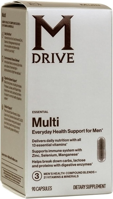 Mdrive Multivitamin for Men, Daily Multivitamin - Immune Health Support from Zinc, Selenium, Manganese & Vitamin D, Enzy