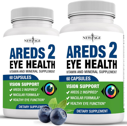 NEW AGE AREDS 2 Eye Vitamin Contains Bilberry 6000mg Lutein & Zeaxanthin - 120 Count