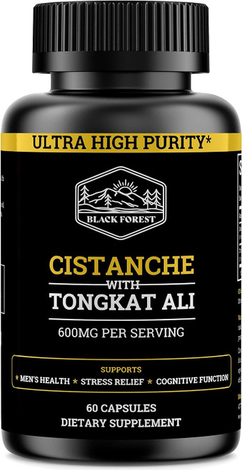 Cistanche Tubulosa 200mg & Tongkat Ali 400mg (Max Purity) 2 Month Supply (50% Echinacoside + 10% Acetoside with Tongkat
