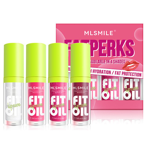 4 Colors Hydrating Lip Oil, Big Brush Head Lip Glaze, Shiny Transparent Lip Glow Oil, Nourishing & Non-sticky