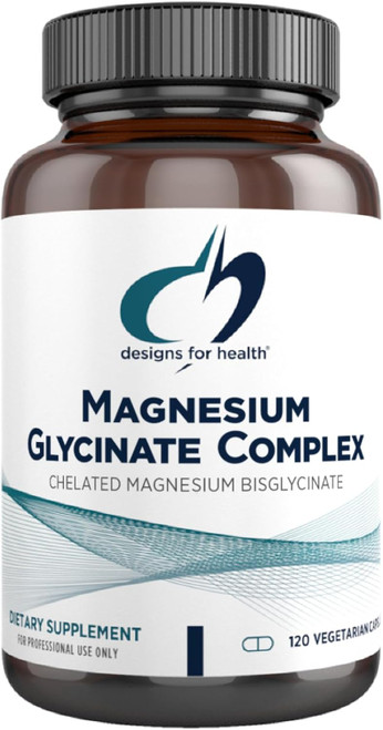 Designs for Health Magnesium Glycinate Complex - Chelated Magnesium Bisglycinate + High Absorption Magnesium Oxide for H