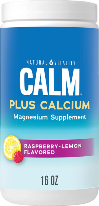 Natural Vitality Calm, Magnesium Citrate & Calcium Supplement, Drink Mix Powder Supports a Healthy Response to Stress, G