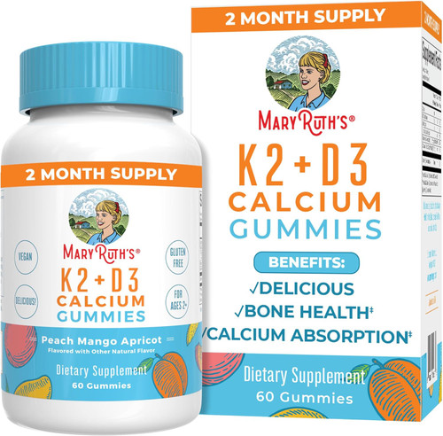 Calcium with Vitamin D & Vitamin K2 | 2 Month Supply | Calcium Supplement Supports Bone Health & Joint Support | Calcium