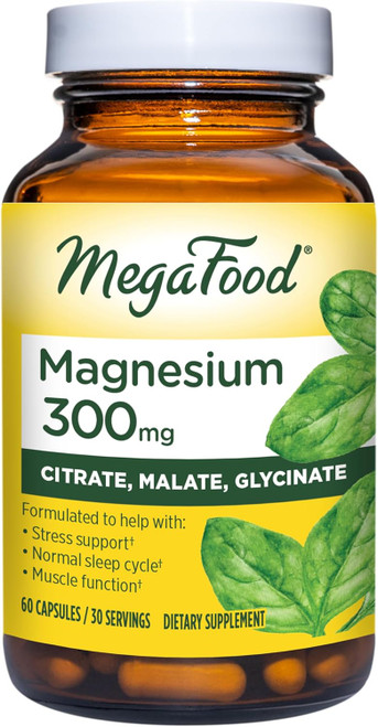 MegaFood Magnesium 300 mg - Highly absorbable blend of Magnesium Glycinate, Magnesium Citrate & Magnesium Malate to Help