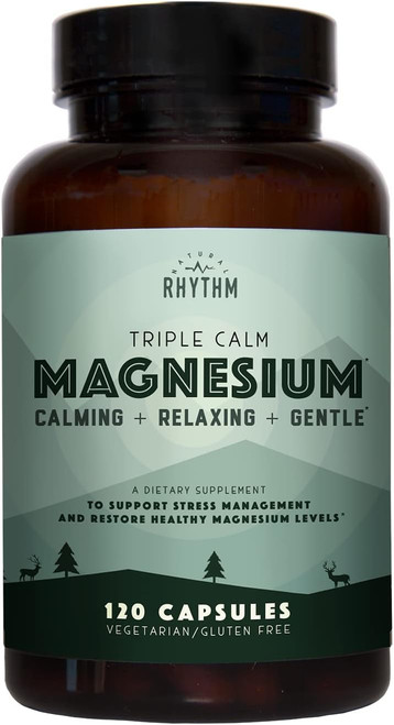 Natural Rhythm Triple Calm Magnesium 150 mg - 120 Capsules  Magnesium Complex Compound Supplement with Magnesium Glycin