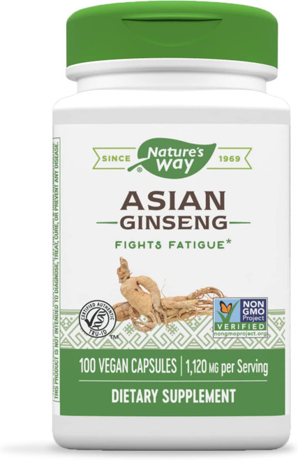 Nature's Way Premium Herbal Asian Ginseng, Fights Fatigu