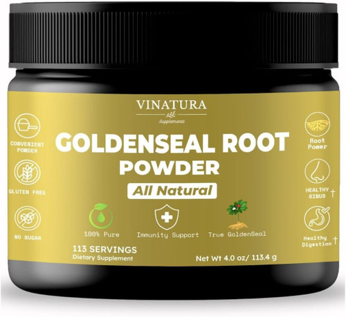 Goldenseal Root Powder - 4 oz, 113 Servings *USA Made &